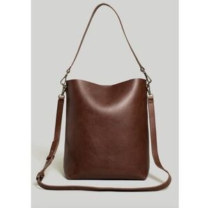 Madewell Brown Leather Bucket Bag
